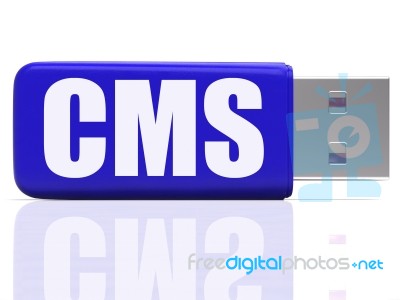 Cms Pen Drive Means Content Optimization Or Data Traffic Stock Image