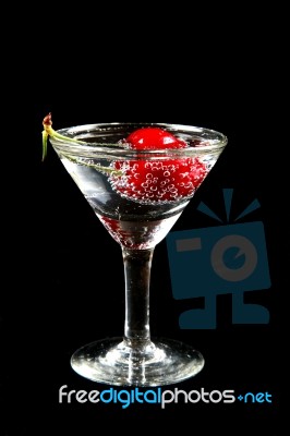 Cocktail With Splaze Bubble Stock Photo