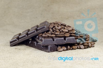 Coffee And Chocolate Stock Photo