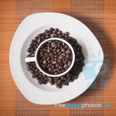 Coffee Bean Cup Stock Photo