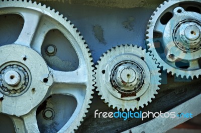 Cog And Gears From Old Mechine Stock Photo