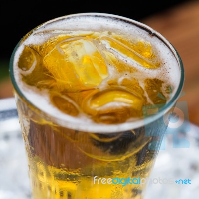 Cold Beer In Glass Stock Photo
