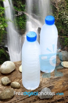 Cold Drinking Water In Nature Stock Photo