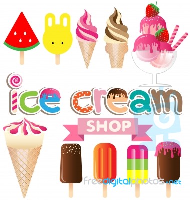 Collection Of Ice Creams Stock Image