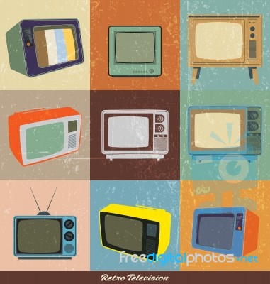 Collection Of Retro Television Stock Image