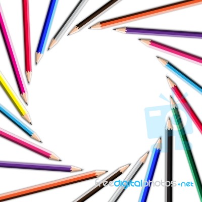 Color Pencil Frame Stock Image