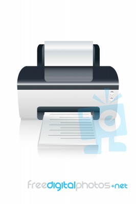 Color Printer Device Stock Photo