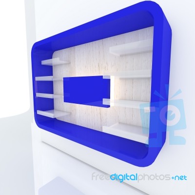 Color Shelf With White Wall Stock Image