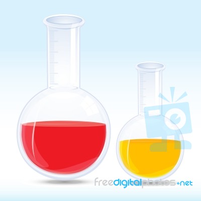 Colored Chemical In Flask Stock Image