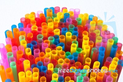Colorful Drinking Straws  Stock Photo