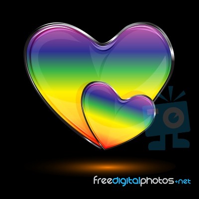 Colorful Hearts Stock Image