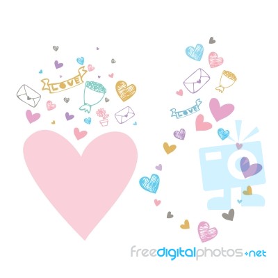 Colorful Hearts Symbol And Icon For Valentine Day Stock Image