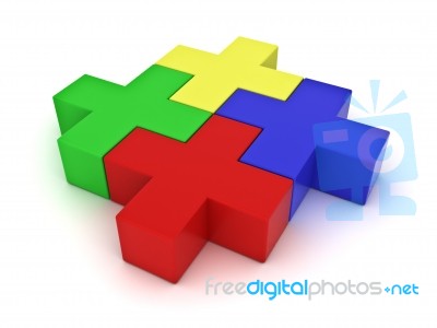 Colorful Jigsaw Puzzles Stock Image