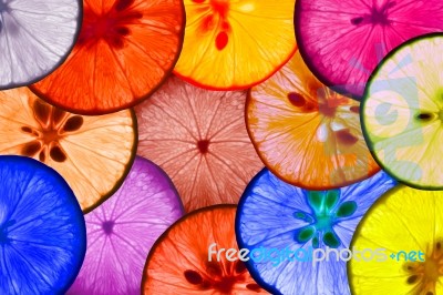 Colorful Lemon Pieces Stock Image