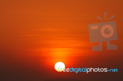 Colorful Sky At Sunset Stock Photo