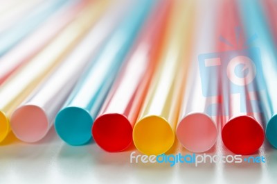 Colorful Straws Stock Photo