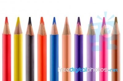 Colour Pencils Isolated Stock Photo