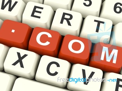 Com Key Shows Web Domain Name Stock Image Com Key Shows Web Domain Name Stock Image