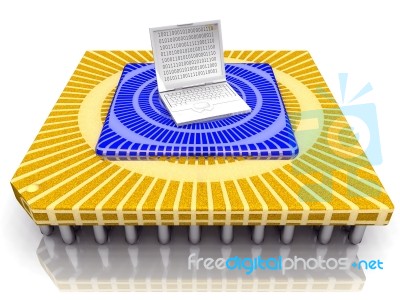 Computer And Microprocessor Stock Image