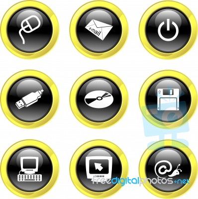 Computer Icon Set Stock Image