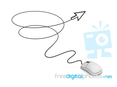 Computer Mouse With Cursor Stock Image
