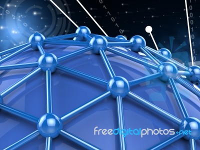 Computer Network Shows Global Communications And Computing Stock Image
