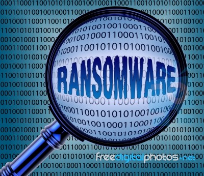 Computer Ransomware Shows Online Extortion 3d Rendering Stock Image
