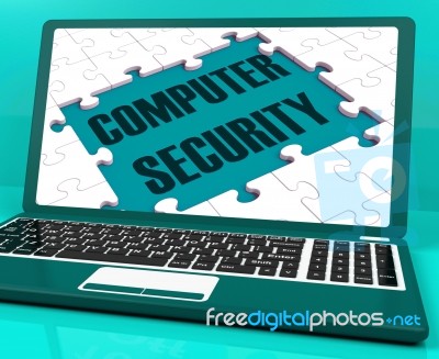 Computer Security On Laptop Showing Antivirus Scans Stock Image