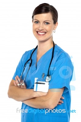 Confident Cheerful Medical Professional Stock Photo