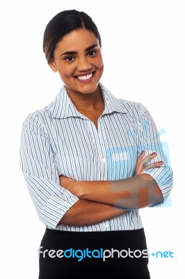 Confident Female Company Manager Posing Stock Photo