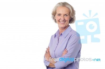 Confident Looking Charming Senior Woman Stock Photo