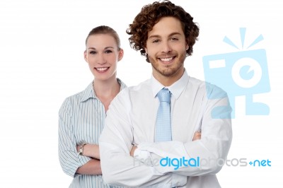 Confident Looking Young Business Couple Stock Photo