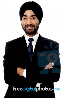 Confident Smiling Young Businessman Stock Photo