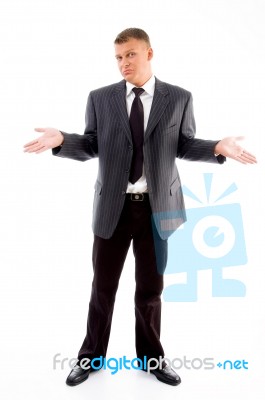 Confused Young Businessman Stock Photo