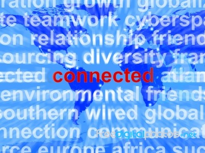 Connected Word Stock Image