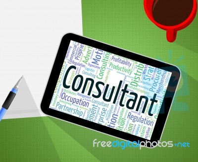 Consultant Word Indicates Experts Authority And Counsellor Stock Image
