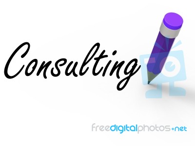 Consulting With Pencil Represents Written Consultation And Advic… Stock Image