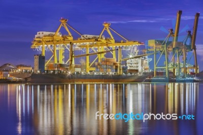 Container Cargo Freight Ship Stock Photo