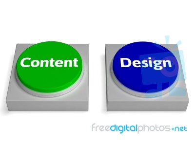 Content Design Buttons Shows Graphic Or Presentation Stock Image
