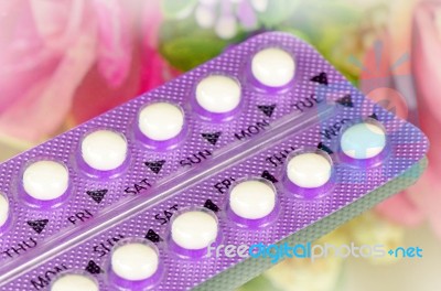 Contraceptive Pill Strip Stock Photo