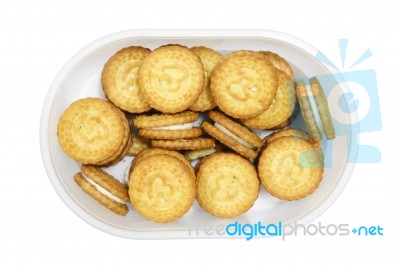 Cookies In The Plastic Box Stock Photo
