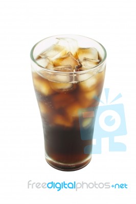 Cool Cola With Ice In Glass Stock Photo