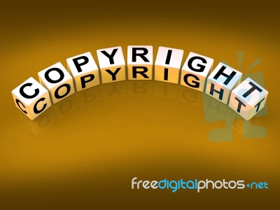 Copyright Blocks Show Patent And Trademark For Protection Stock Image