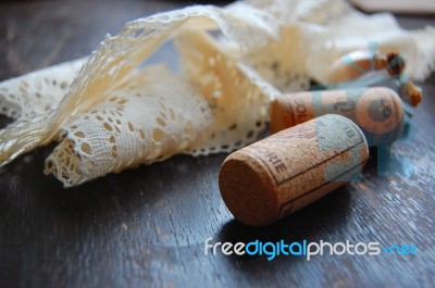 Cork And Lace Stock Photo