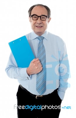 Corporate Person Holding Document Stock Photo