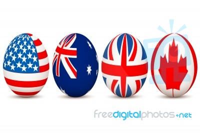 Country Flags On Egg Stock Image