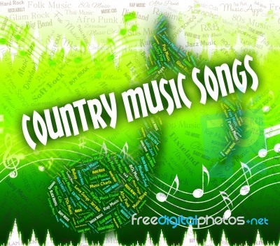 Country Music Songs Means Sound Track And Audio Stock Image