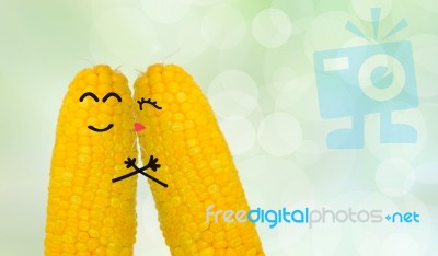 Couple Corn In Love Stock Photo