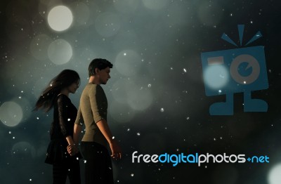 Couple In Love,3d Illustration Conceptual Background Stock Image