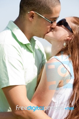 Couple Kiss Stock Photo